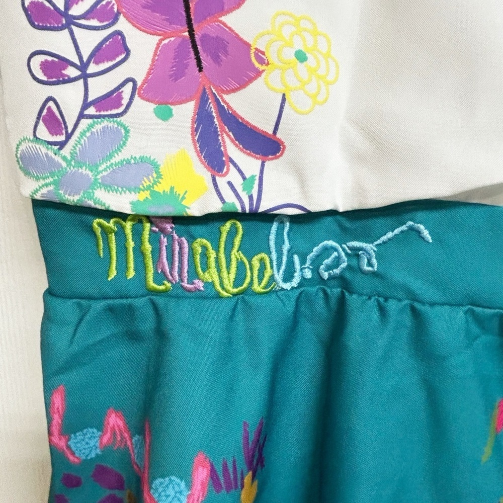 Disney Store Parks Encanto Mirabel Costume dress w flowers butterflies Size 7/8 - Picture 5 of 11